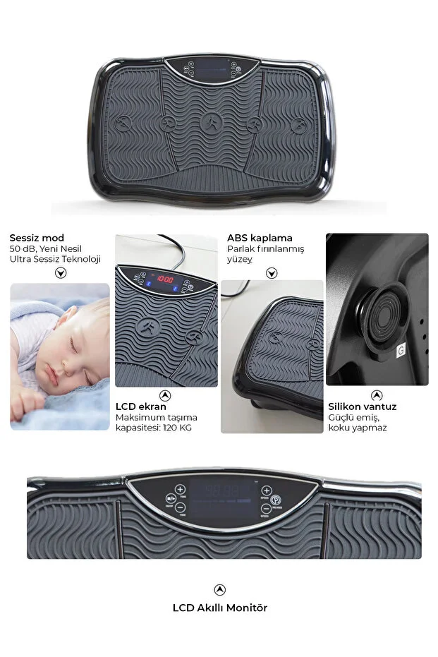 Relax Vibro Vibration Plate – Titreşimli Egzersiz Aleti | Basen, Karın, Kol ve Bacak Spor Cihazı